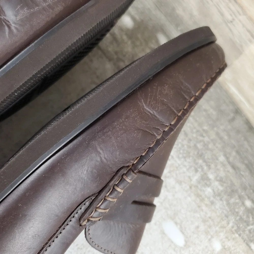 Florsheim Berkley Flex Mens Penny Loafers Sz 7.5 3E Brown Slip On Round Toe‎